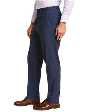 Nautica Mens Modern fit 2 Piece Suit 46 L / 41 Waist Navy Blue Plaid Stretch