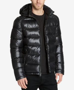 GUESS Men Regular fit Puffer Jacket Coat XXL Black Solid