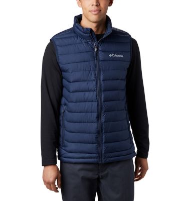 Columbia Mens Puffer Jacket Vest Small Blue Solid