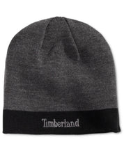 Timberland Mens Logo Beanie Hat Black Reversible