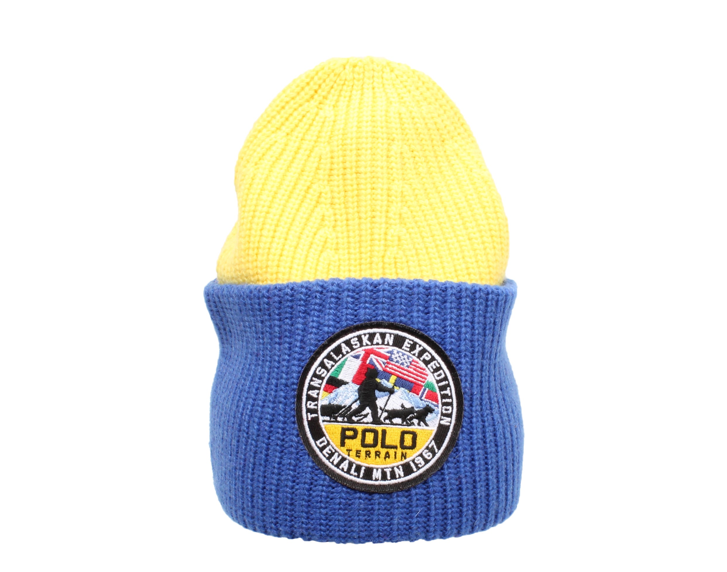 Polo Ralph Lauren Colorblocked Terrain Knit Cuffed Hat Yellow Osfa