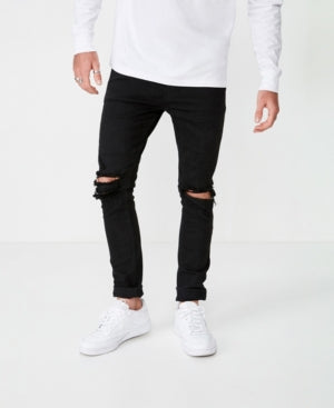 Cotton On Men's Super Skinny Black Jeans 32 x 32
