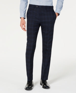 Calvin Klein Men's Slim Fit Wool Blend Suit Dress Pants Blue 38 x 32