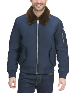 Tommy Hilfiger Men's Military Bomber Jacket Coat Navy Blue XL