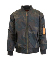 Galaxy By Harvic Mens Bomber Jacket Flight Coat XXL Green Camouflage