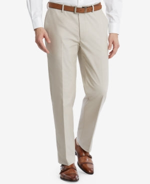 Tommy Hilfiger Men Modern fit Dress Pants 42 / 34 Beige Solid Stretch