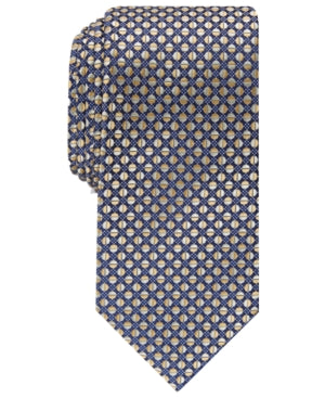 Perry Ellis Mens Regular fit Tie Necktie One Size Gold Blue Geometric