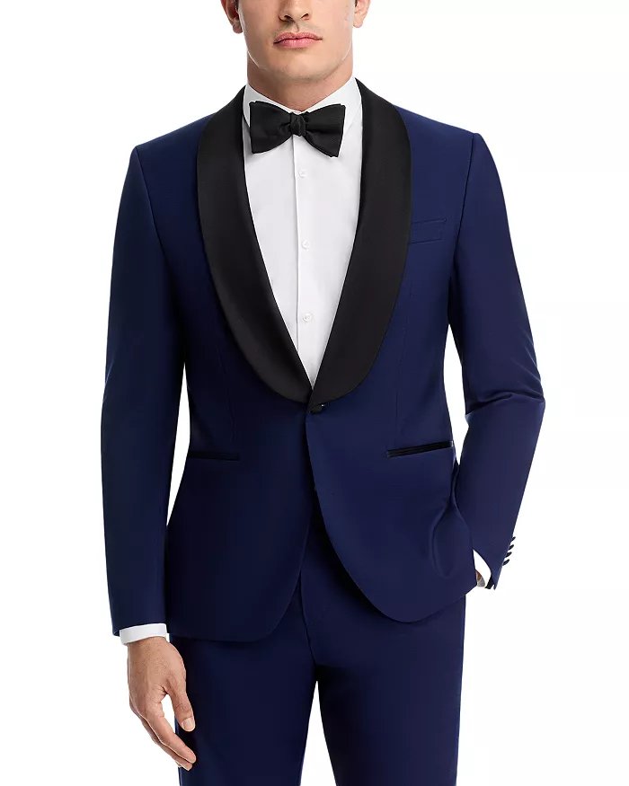 Hugo Boss Mens Shawl Collar Slim Fit Tuxedo Dinner Jacket 40 S Navy Blue