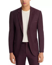 Hugo Boss Mens Extra Slim fit Suit Jacket Blazer 44 R Dark Red Weave