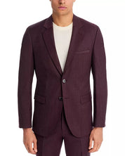 Hugo Boss Mens Extra Slim fit Suit Jacket Blazer 44 R Dark Red Weave