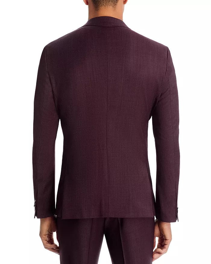 Hugo Boss Mens Extra Slim fit Suit Jacket Blazer 44 R Dark Red Weave