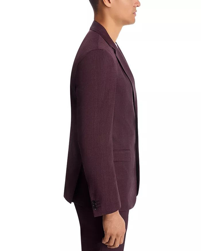 Hugo Boss Mens Extra Slim fit Suit Jacket Blazer 44 R Dark Red Weave