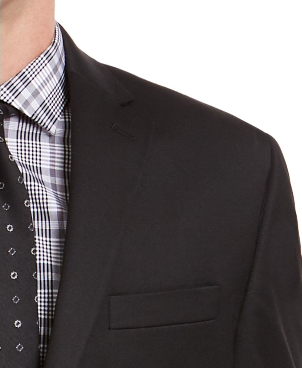 Izod Mens Classic fit Suit Jacket Blazer 40 L Black Solid
