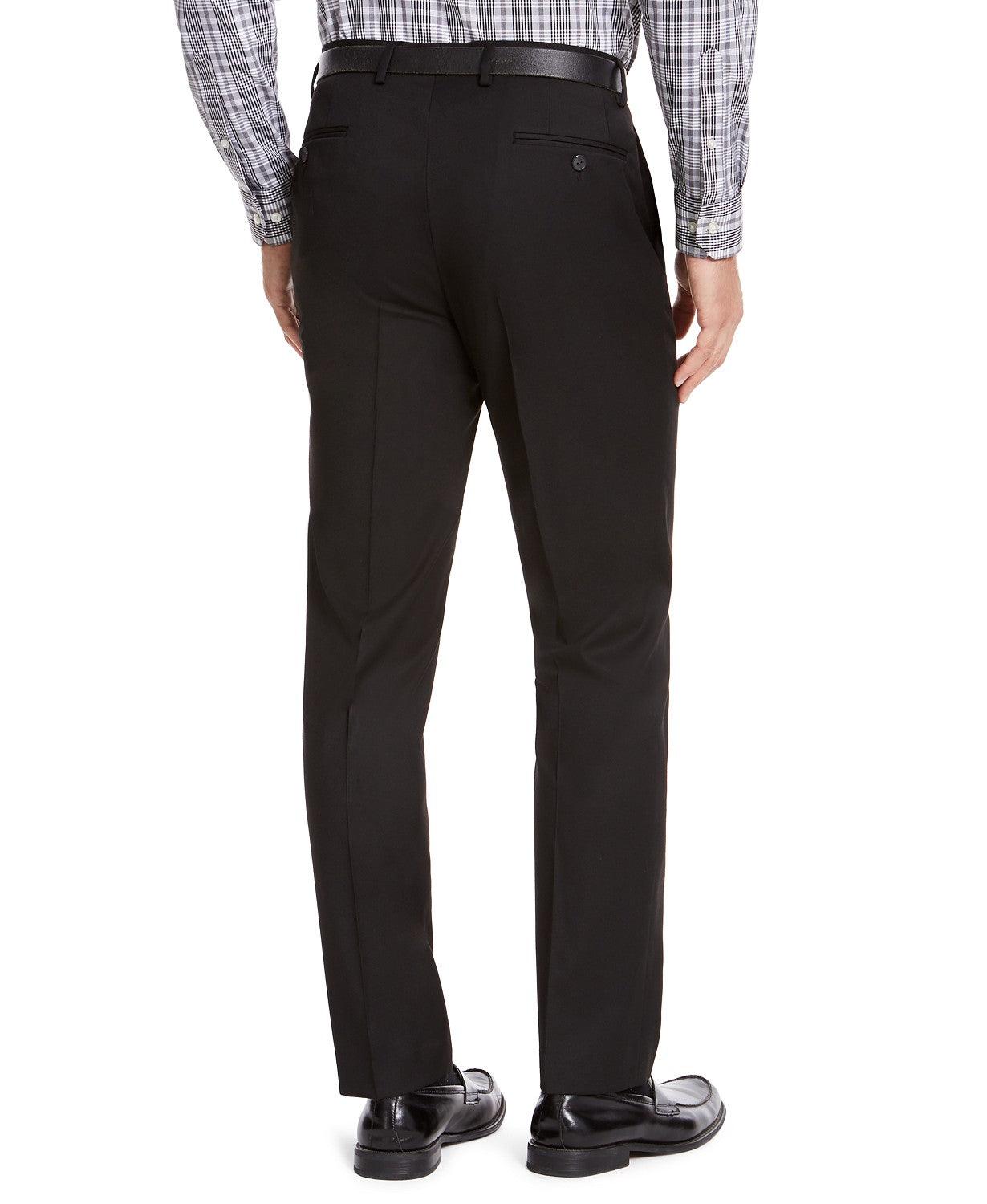 Izod Mens Regular fit Dress Pants 38 / 30 Black Solid