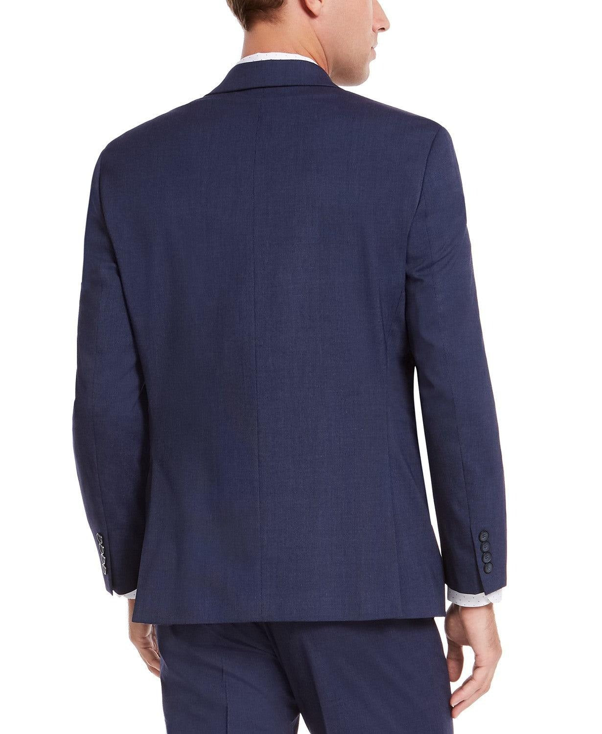 Izod Mens Classic fit 2 Piece Suit 46 R / 40 Waist Blue Solid Stretch