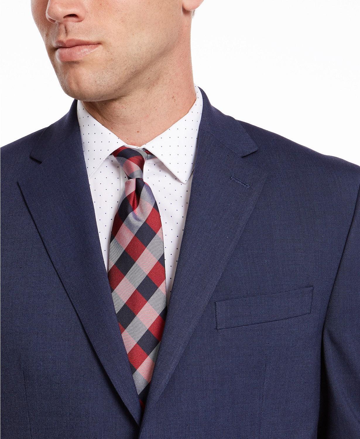 Izod Mens Classic fit Suit Jacket Blazer 42 R Navy Blue Solid