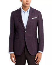 Hugo Boss Men Slim fit Wool Sport Coat Blazer 40 R Red Plaid