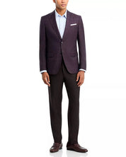Hugo Boss Men Slim fit Wool Sport Coat Blazer 40 R Red Plaid