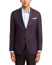 Hugo Boss Men Slim fit Wool Sport Coat Blazer 40 R Red Plaid