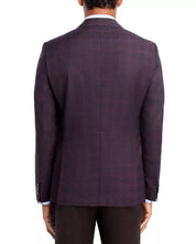 Hugo Boss Men Slim fit Wool Sport Coat Blazer 40 R Red Plaid