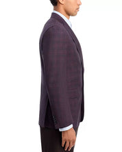 Hugo Boss Men Slim fit Wool Sport Coat Blazer 40 R Red Plaid