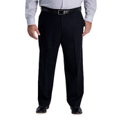 Haggar Mens Classic fit Dress Pants 48 / 30 Black Solid Stretch