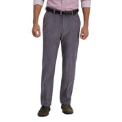 Haggar Mens Classic fit Dress Corduroy Pants 42 / 32 Mid Grey Solid