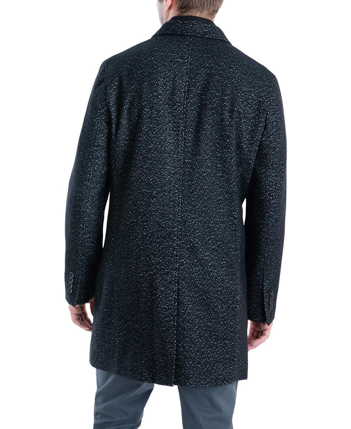 Michael Kors Mens Slim fit Overcoat Coat 38 S Black Solid