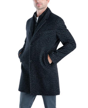 Michael Kors Mens Classic fit Overcoat Coat 44 L Black/White Wool