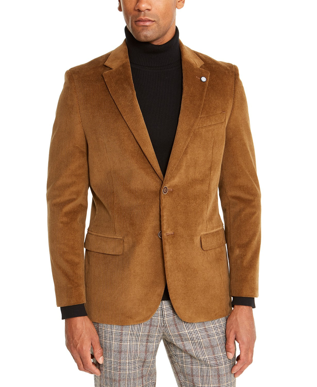 Nautica Mens Modern fit Sport Coat Blazer 46 L Brown Solid Stretch