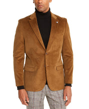 Nautica Mens Modern fit Sport Coat Blazer 46 L Brown Solid Stretch
