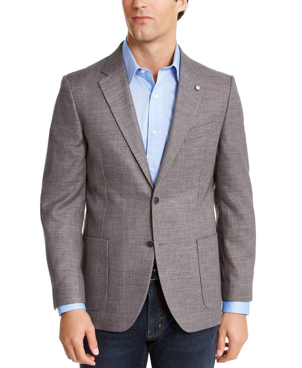 Nautica Mens Modern fit Sport Coat Blazer 38 S Gray Solid