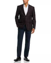 John Varvatos Star Usa Mens Wool Sport Coat Blazer 44 R Purple Plaid