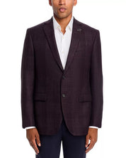 John Varvatos Star Usa Mens Wool Sport Coat Blazer 38 R Purple Plaid
