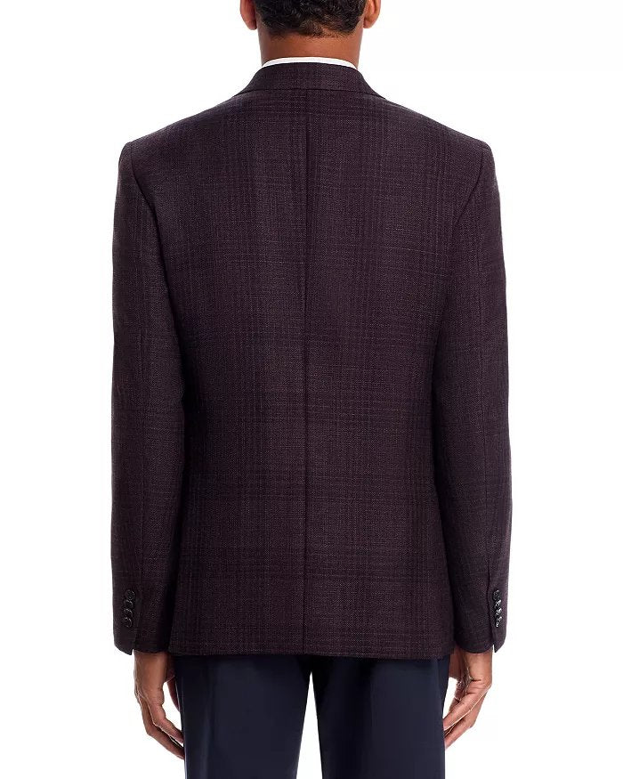 John Varvatos Star Usa Mens Wool Sport Coat Blazer 40 R Purple Plaid