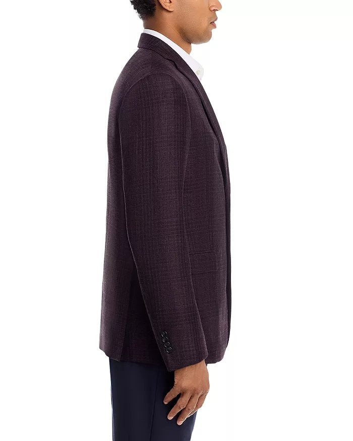John Varvatos Star Usa Mens Wool Sport Coat Blazer 44 R Purple Plaid