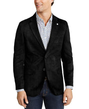 Nautica Men's Modern-Fit Faux-Suede Sport Coat 46L Black Two Button