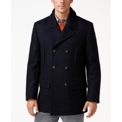 Lauren Ralph Lauren Luke Wool Blend Classic Fit Peacoat Coat Blue 52L