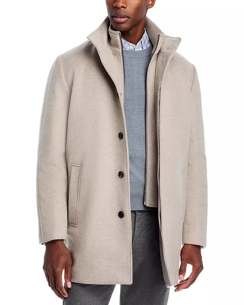 Cardinal of Canada Mont Royal Wool & Cashmere Regular Fit Car Coat XL Light Tan