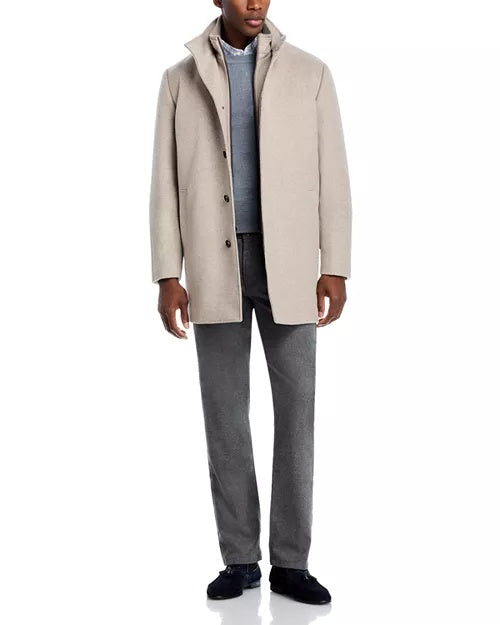 Cardinal of Canada Mont Royal Wool & Cashmere Regular Fit Car Coat XL Light Tan
