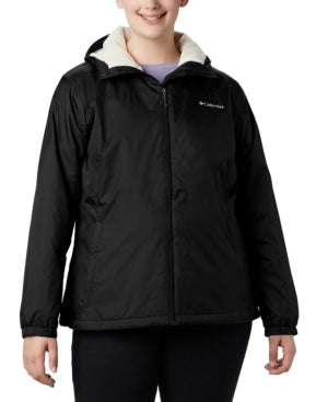 Columbia Women Sherpa Lined Raincoat Jacket 3X Grey Solid