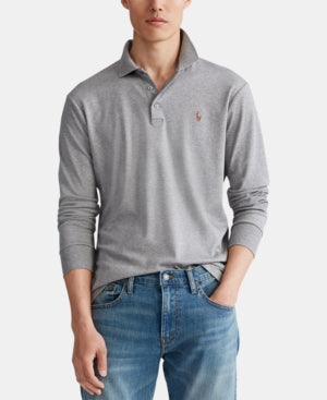 Polo Ralph Lauren Men's Classic-Fit Cotton Steel Heather Grey Long Sleeve Shirt Medium