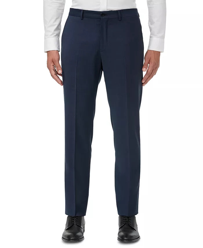 AX Armani Exchange Men's Slim-Fit Navy Birdseye Dress Suit Pants 36 x 30 Blue