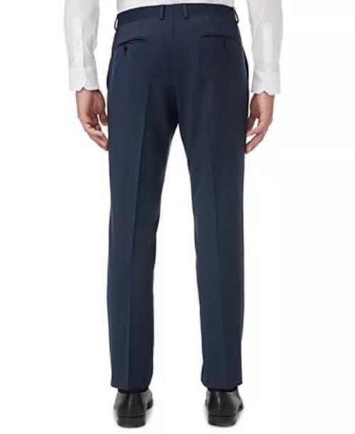 A|X ARMANI EXCHANGE Men's Dress Pants 34 x 32 Navy Blue Slim-Fit Birdseye Wool