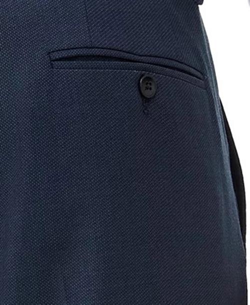 AX Armani Exchange Men's Slim-Fit Navy Birdseye Dress Suit Pants 36 x 30 Blue