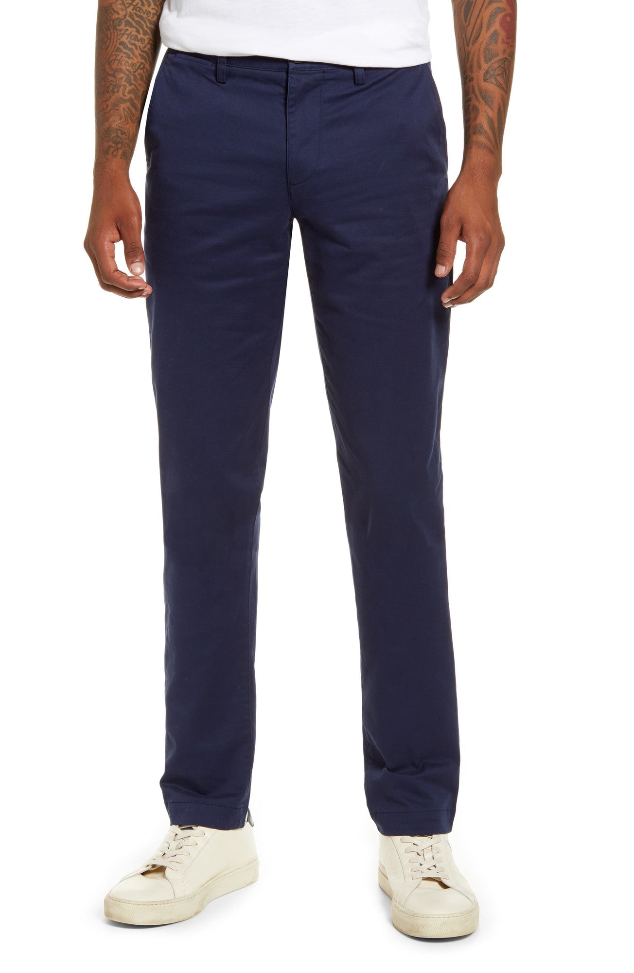Lacoste Men's Slim Fit Stretch Gabardine Pants Navy Blue 38 x 34