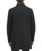 Kenneth Cole Mens Slim Fit Overcoat Coat XL Black Solid