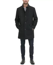 Kenneth Cole Mens Slim Fit Overcoat Coat XL Black Solid
