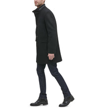 Kenneth Cole Mens Regular fit Twill Walker Coat Medium Black Solid