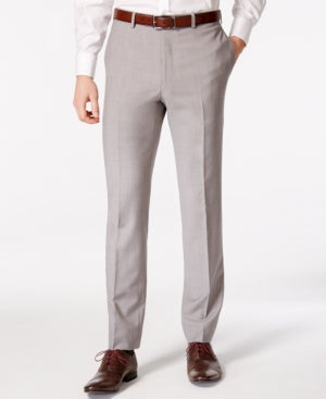 Calvin Klein Mens Classic fit Wool Dress Pants 31 / 30 Gray Solid